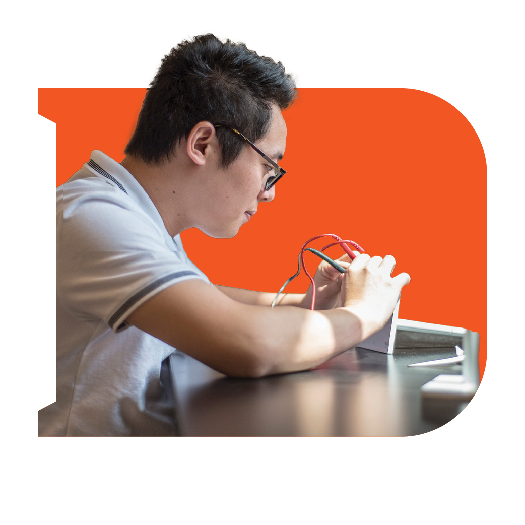 Student working in a lab