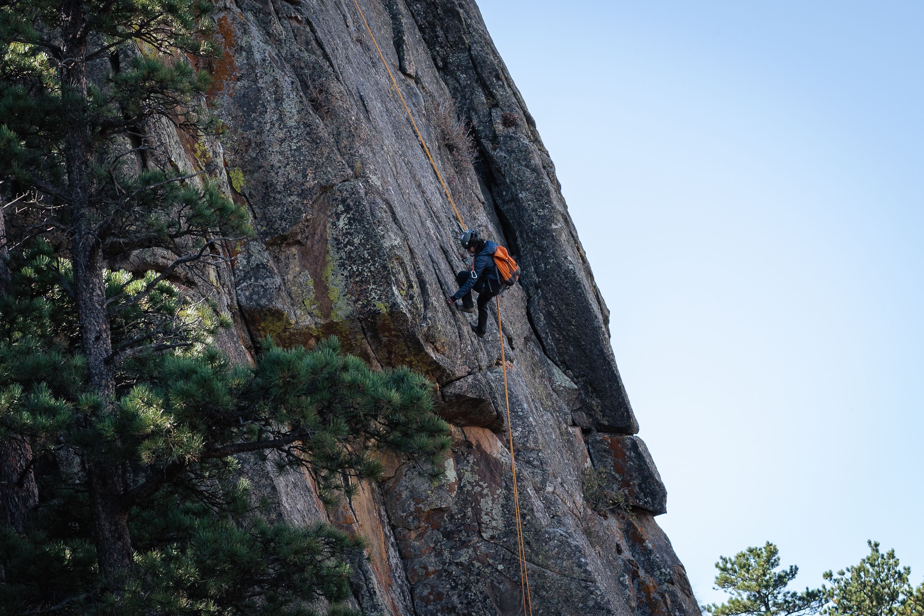 Rock climber at Kennedy Mountain Campus