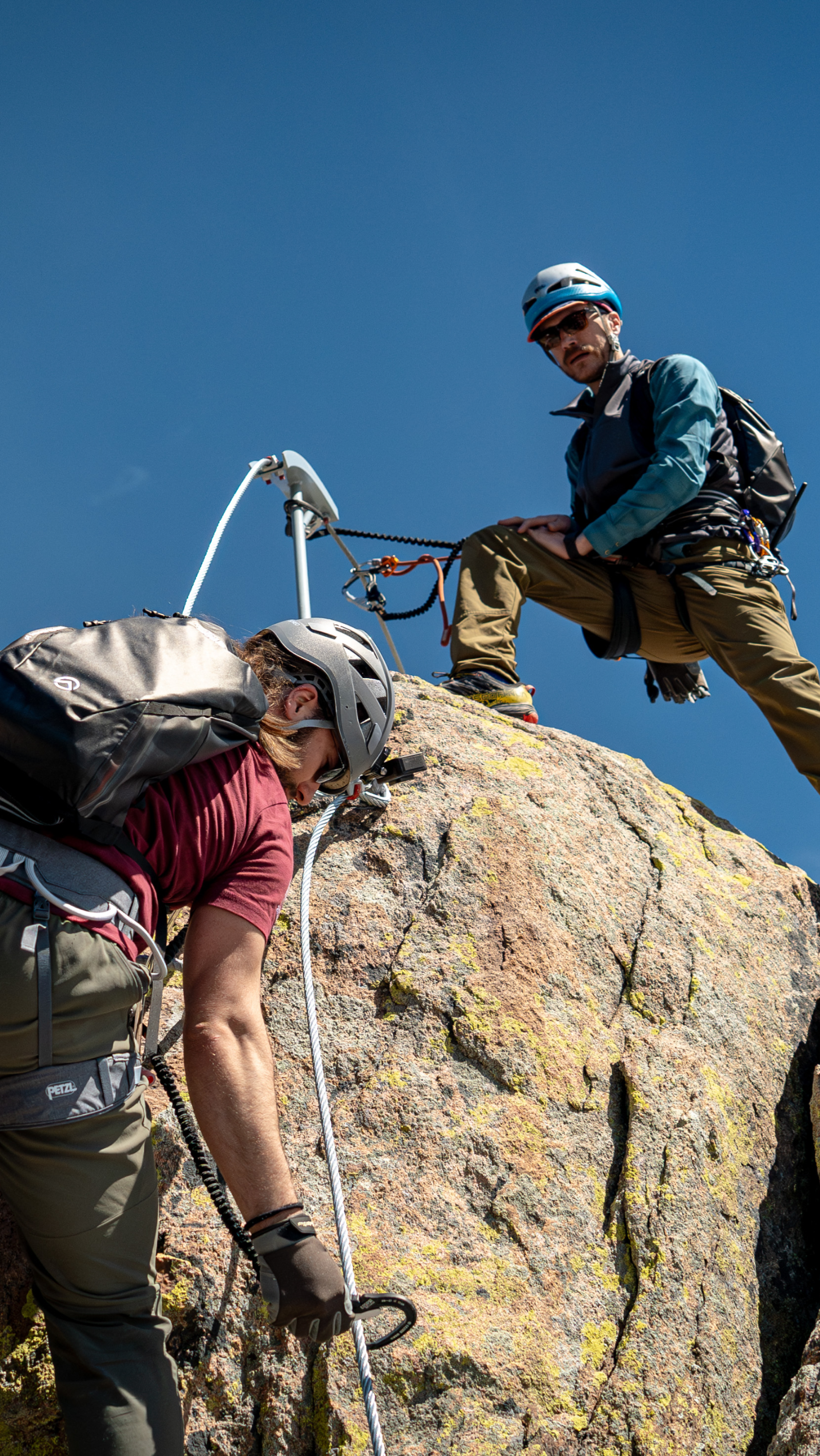 Students on the Via Feratta at the Kennedy Mountain Campus 