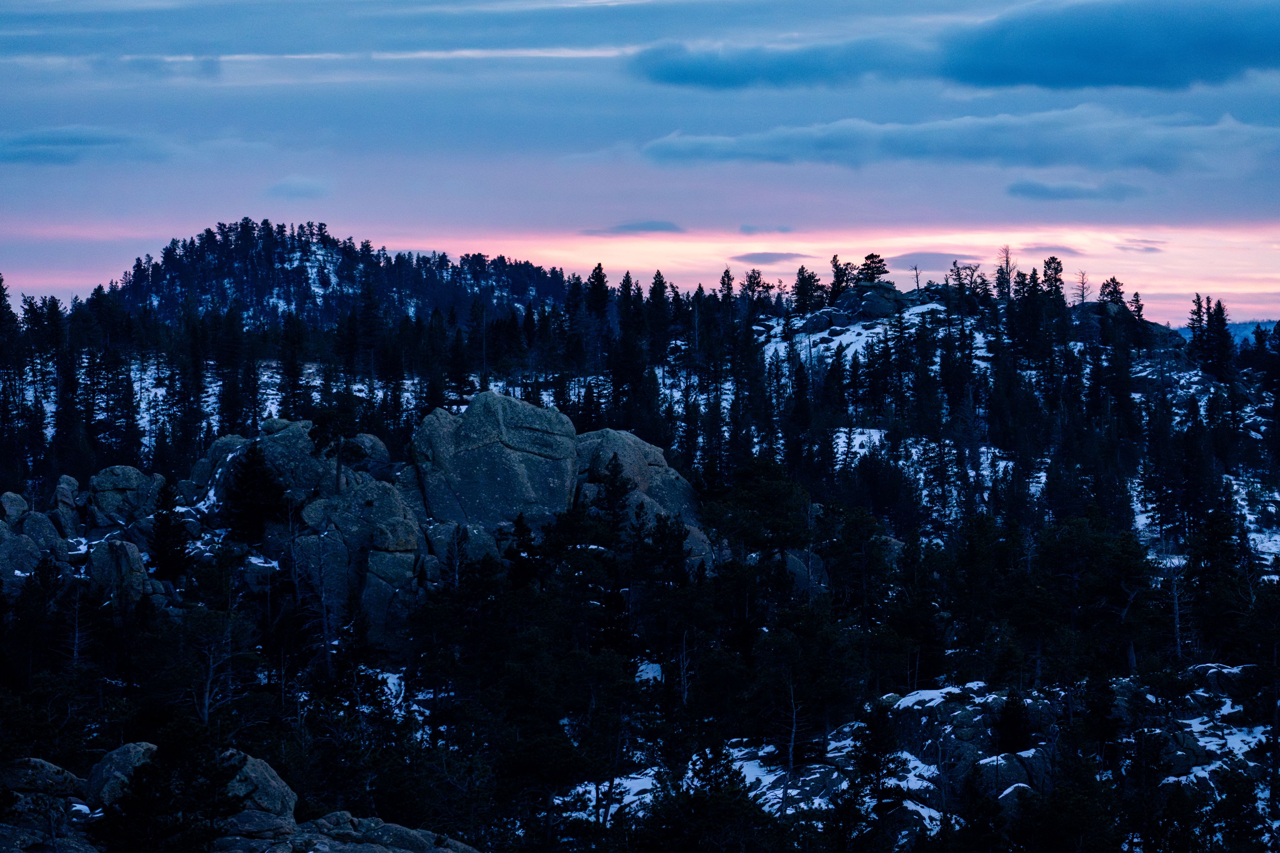 Snowy mountain tops at Kennedy Mountain Campus