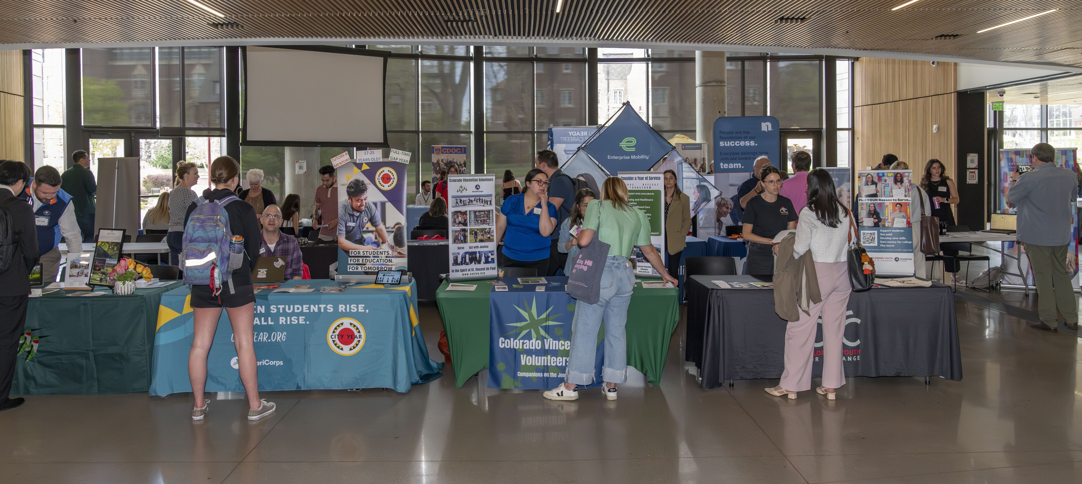 students at a career fair