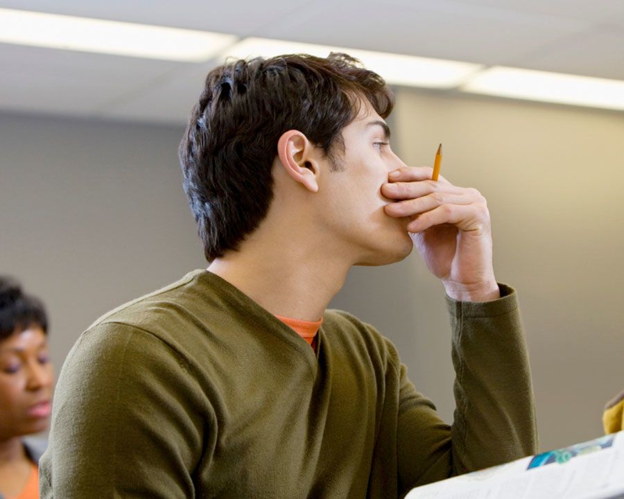 DU student in class