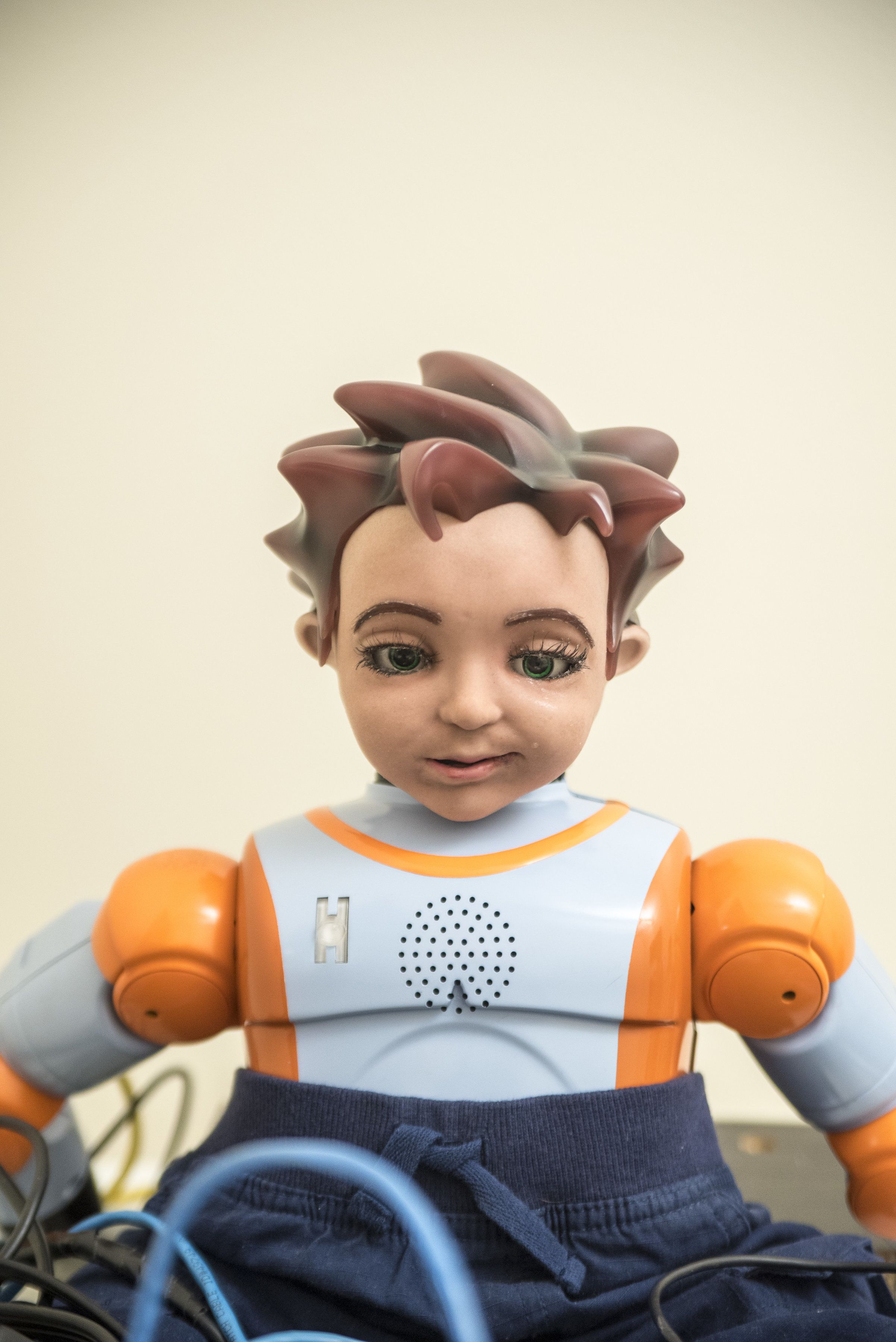 A robot with a human face