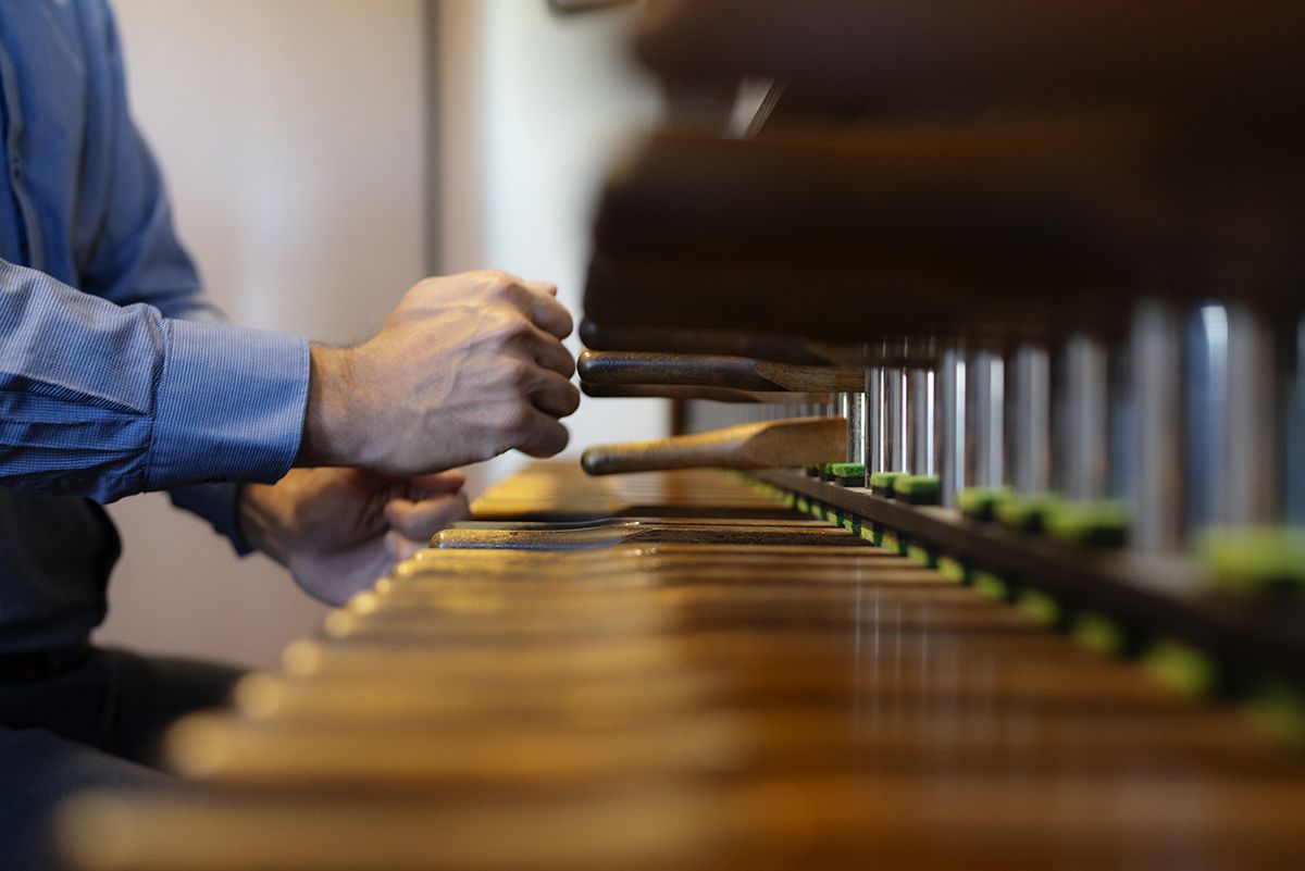 Joey playing at the Carillon