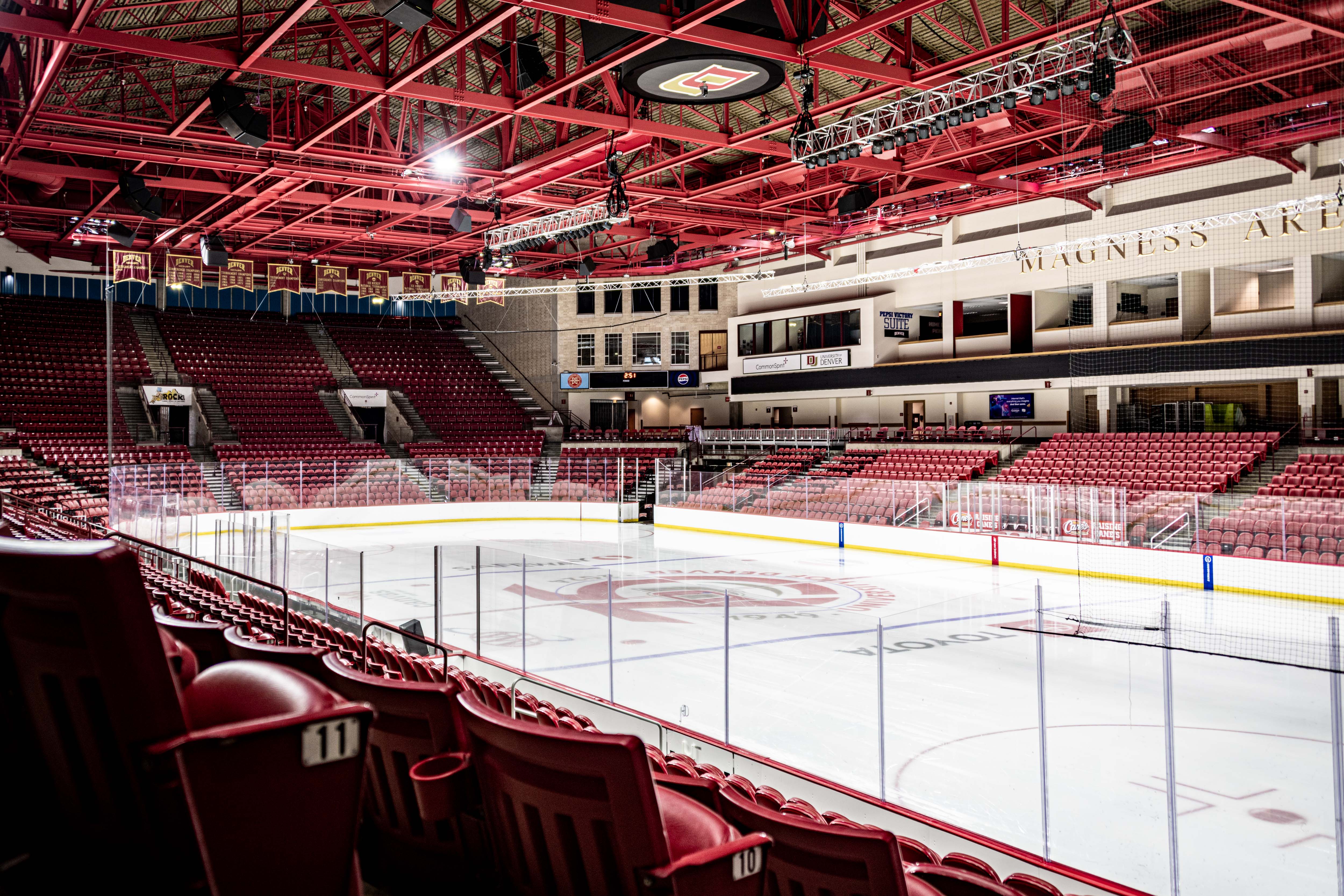 The ice in Magness Arena