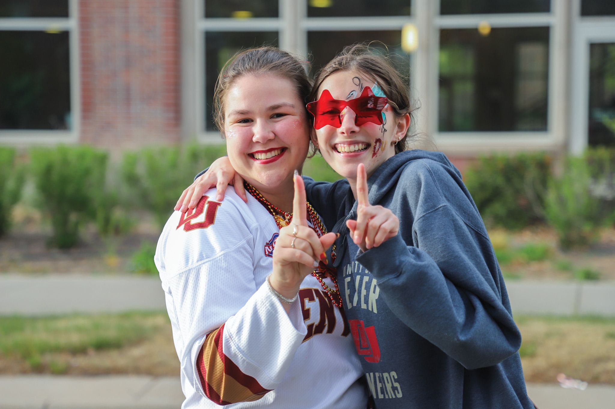 two students smiling
