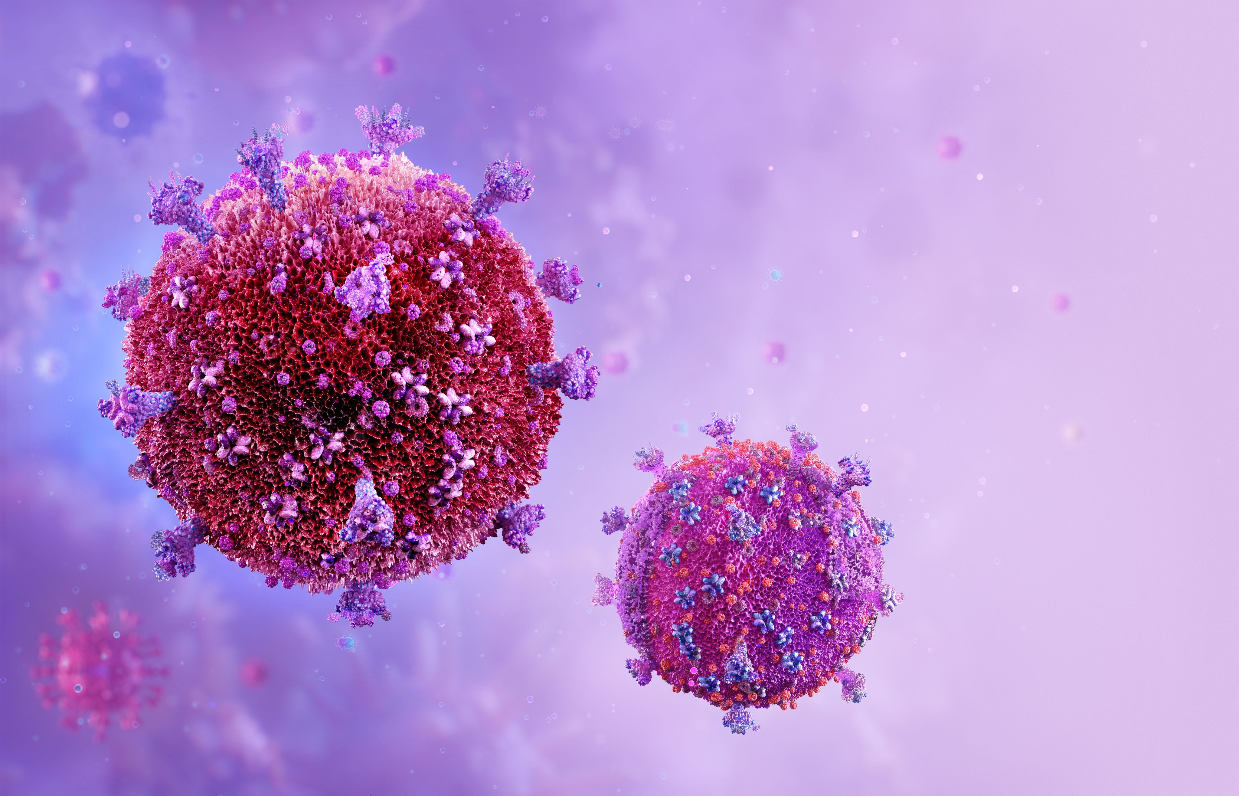 A Rendering of HIV Virus cells