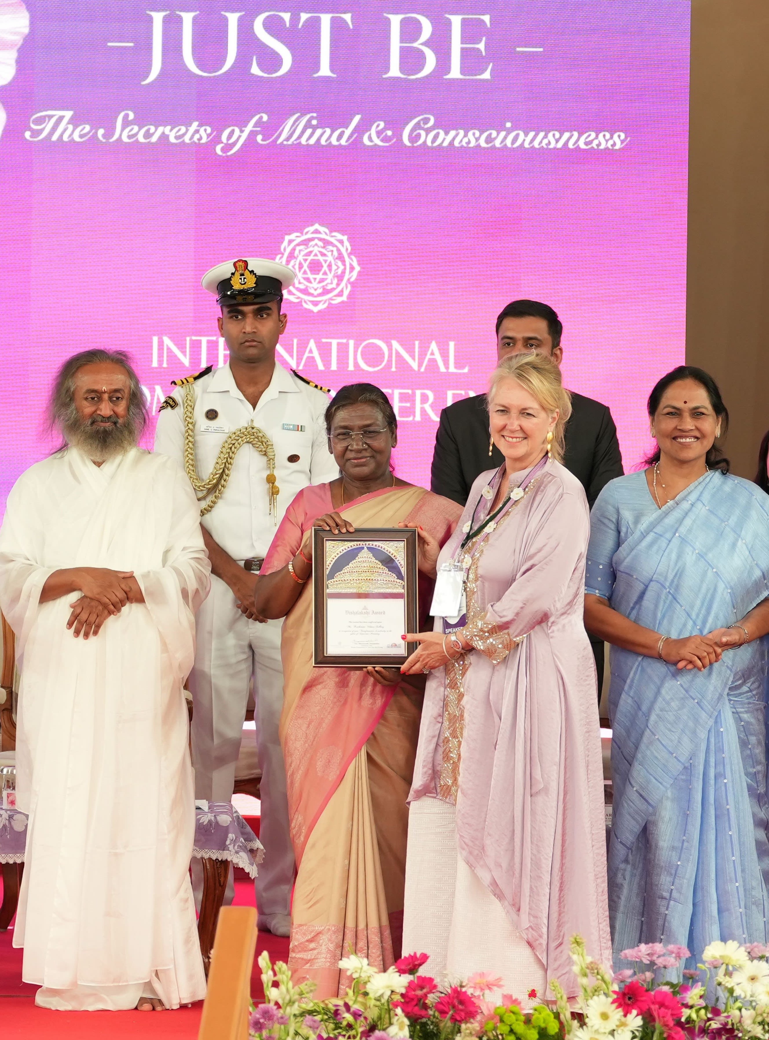 Katherine Sellary recieving an award