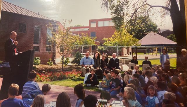 Dan Ritchie gives a speech at the Ricks Center