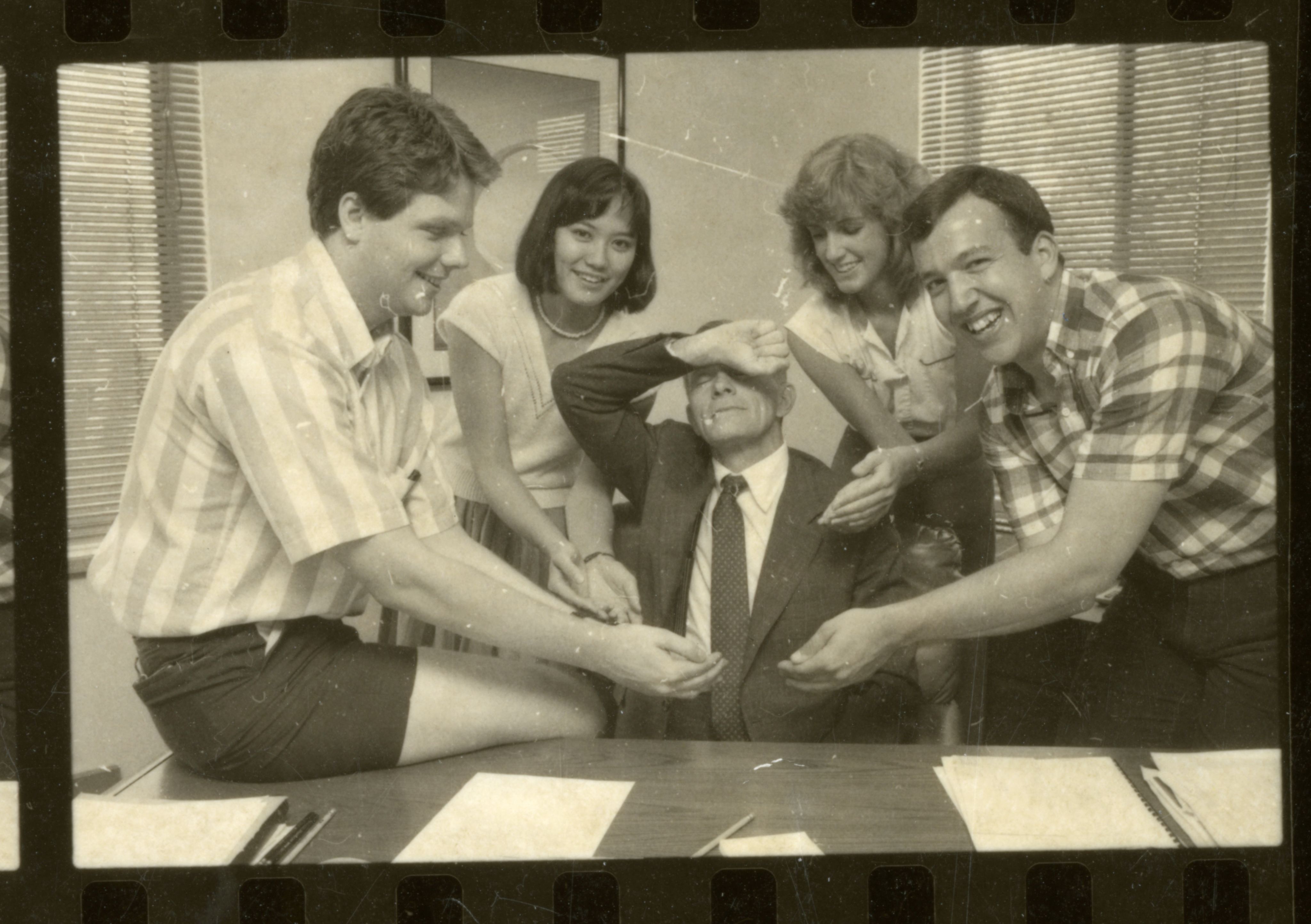 Chancellor Dan Ritchie with students