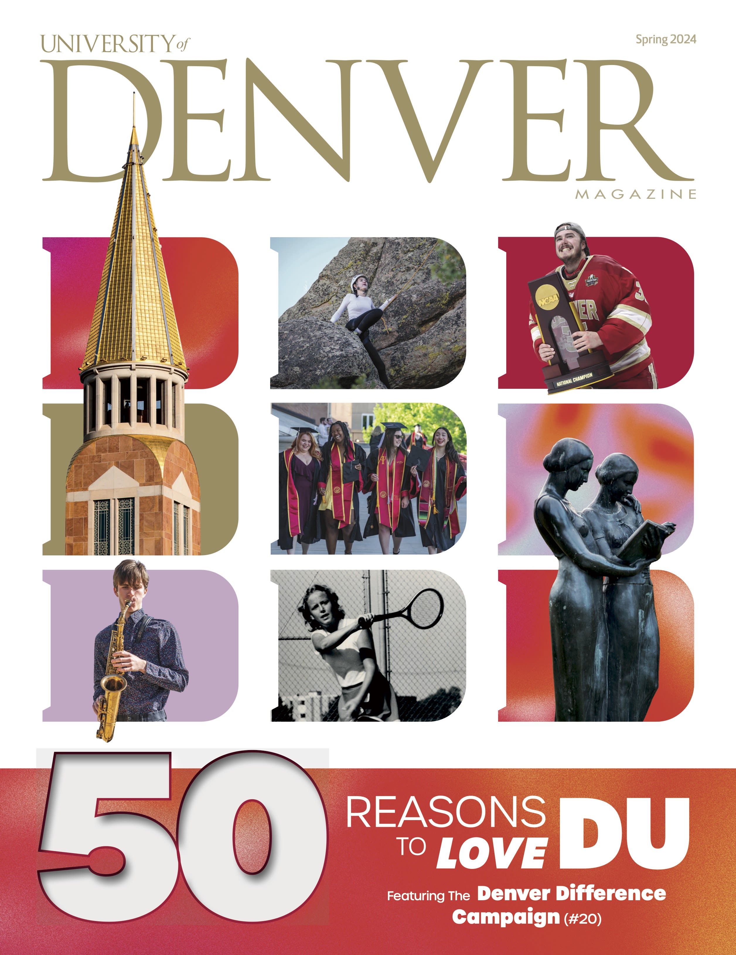 Cover of the Spring 2024 issue of the University of Denver Magazine