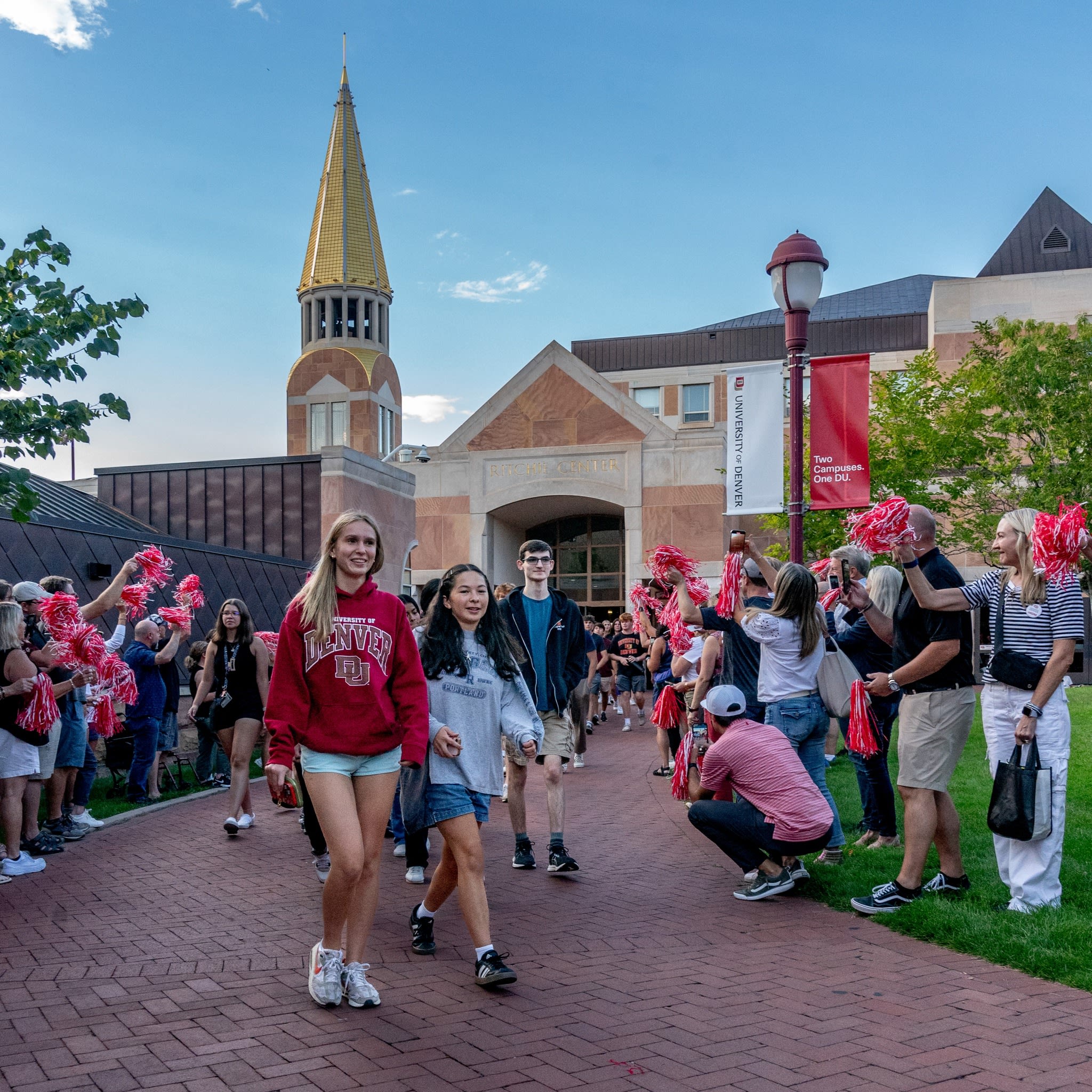 Students exiting DU convocation at the Ritchie Center