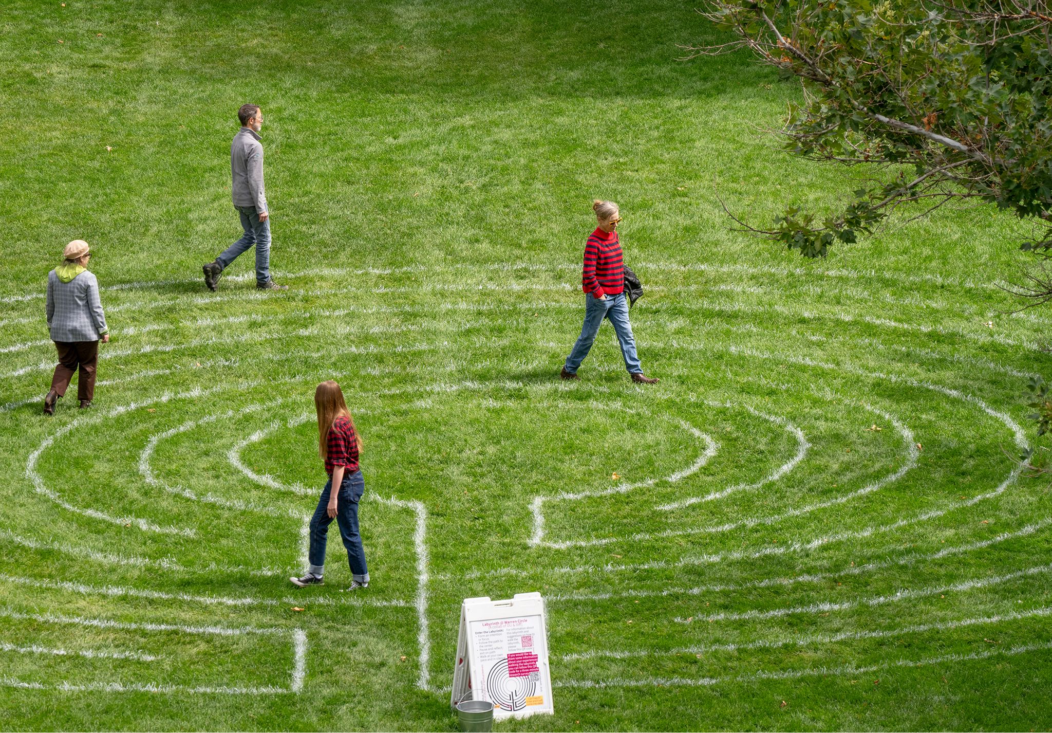 Students participate in a spiritual event outdoors
