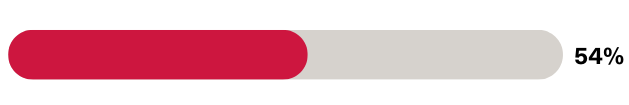 Graphic representing 54%